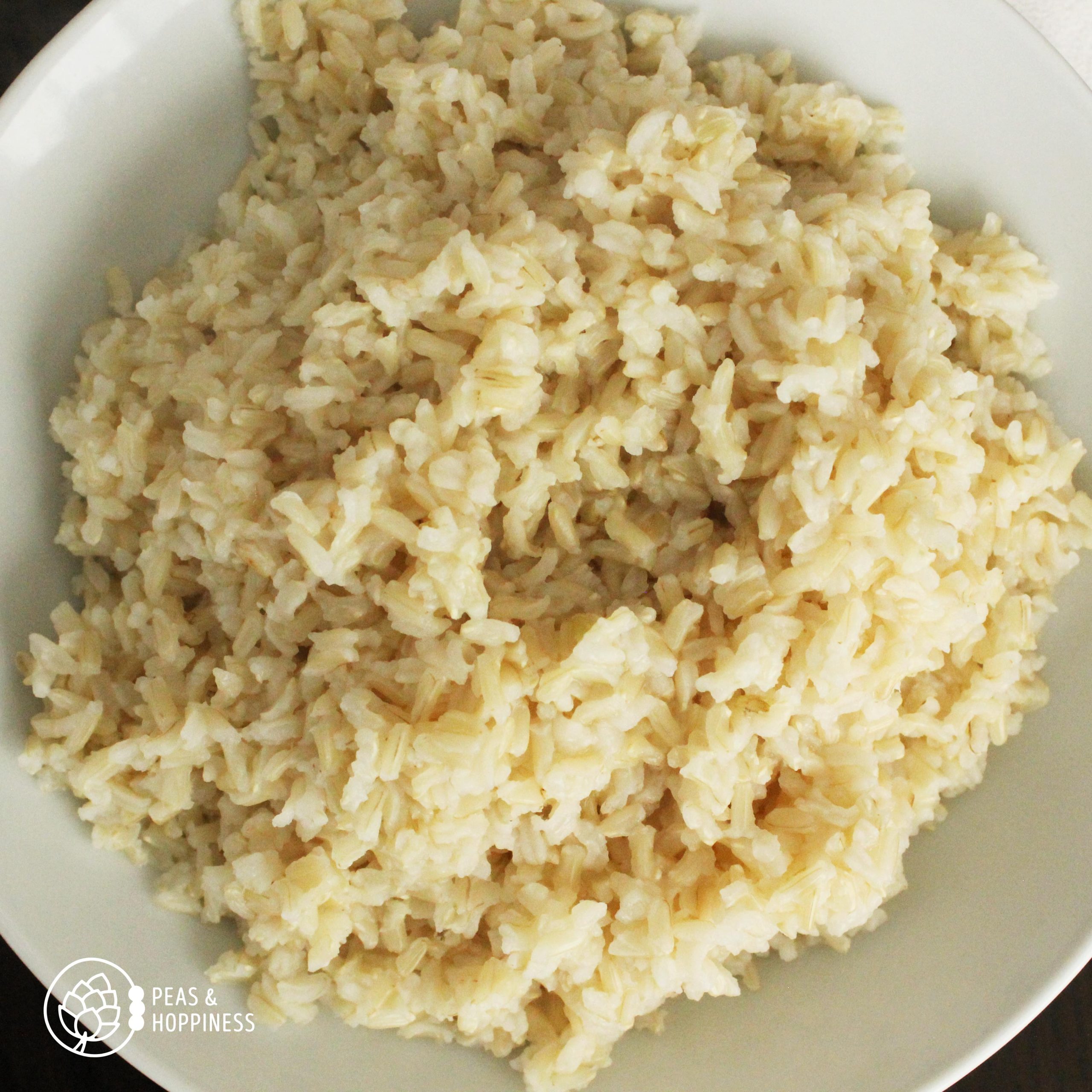 Cooked Brown Rice in a Bowl