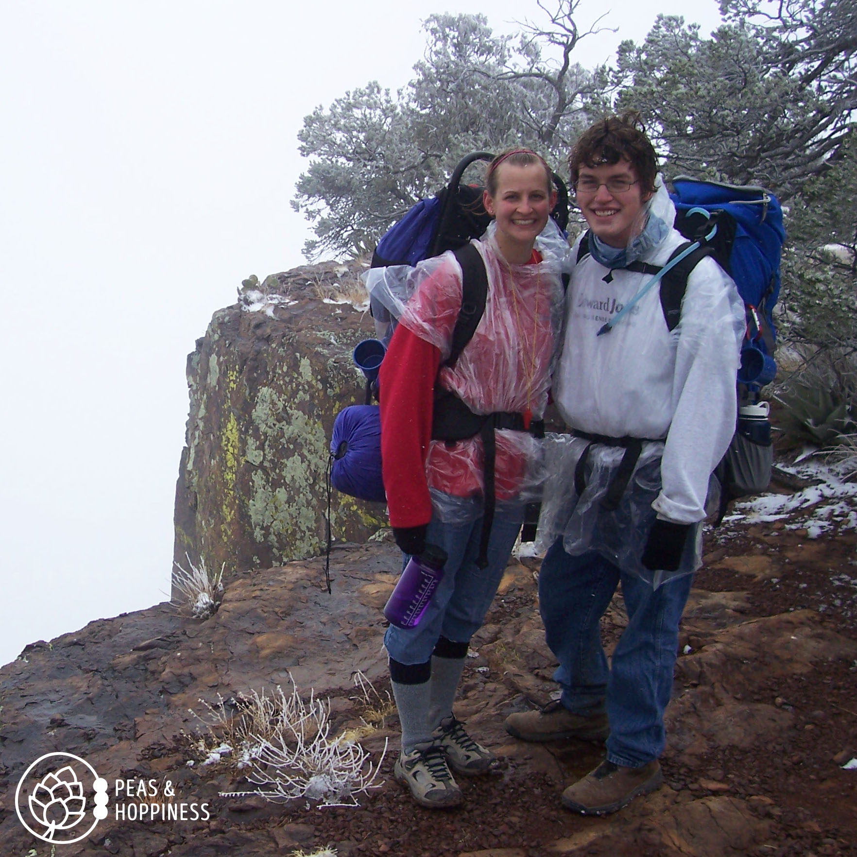 Young Ann and Deric - not their first backpacking trip, but before learning to bring more clothes than you'll think you need (it snowed unexpectedly) and prior to purchasing modern-day internal-framed backpacks. But they lived! Big Bend National Park