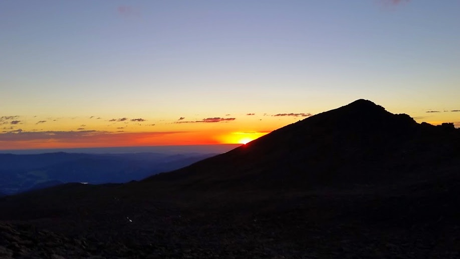 Sunrise on the climb up Long's Peak