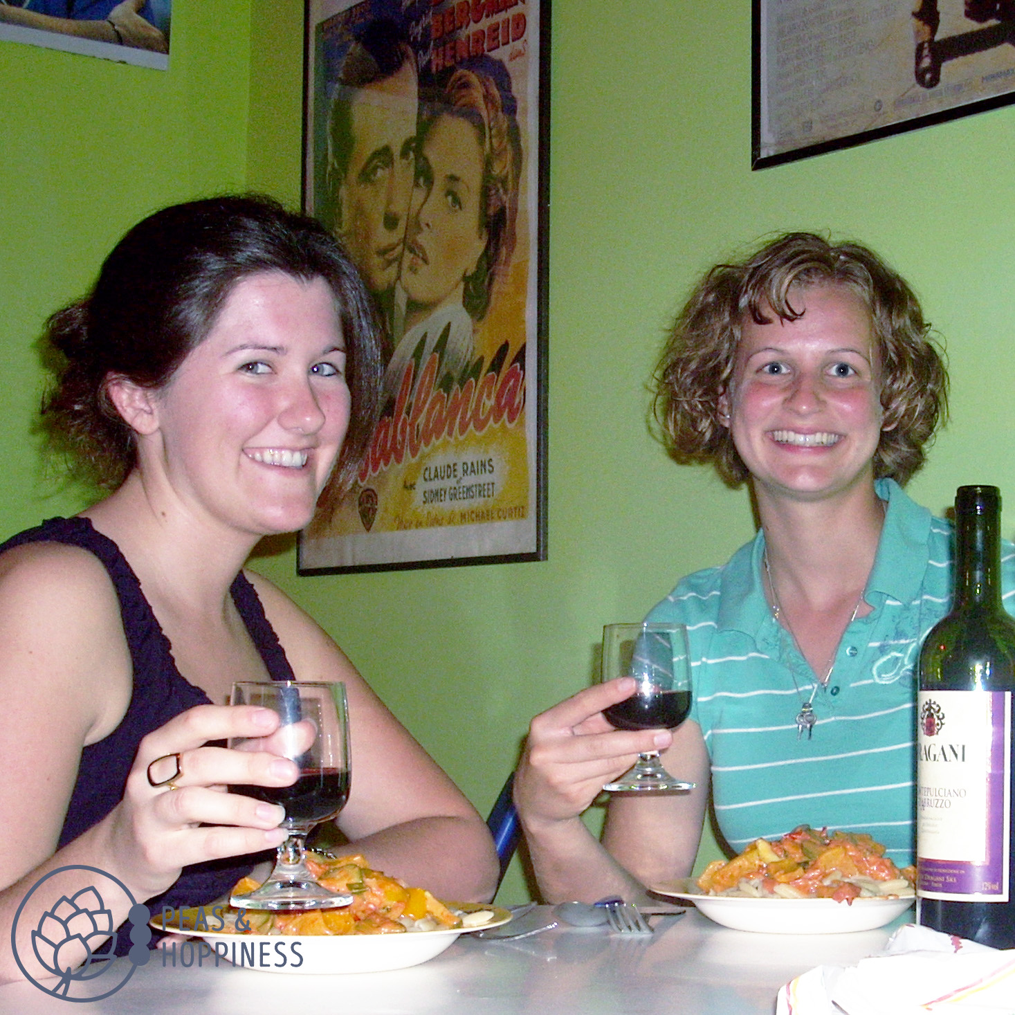 Megan and I with our home-cooked Italian meal in a hostel in Rome