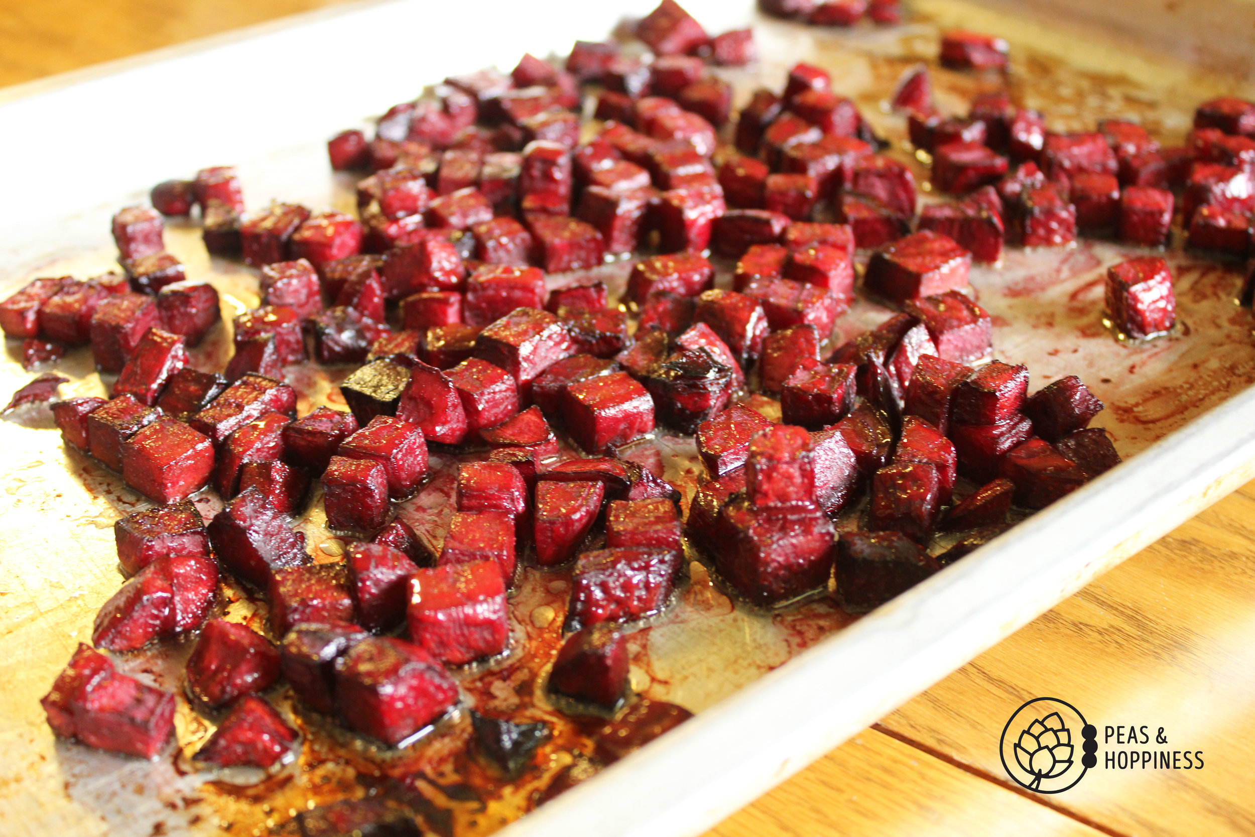 Roasting beets for this Red, White, and Blue Cheese Salad brings out their natural sweetness!