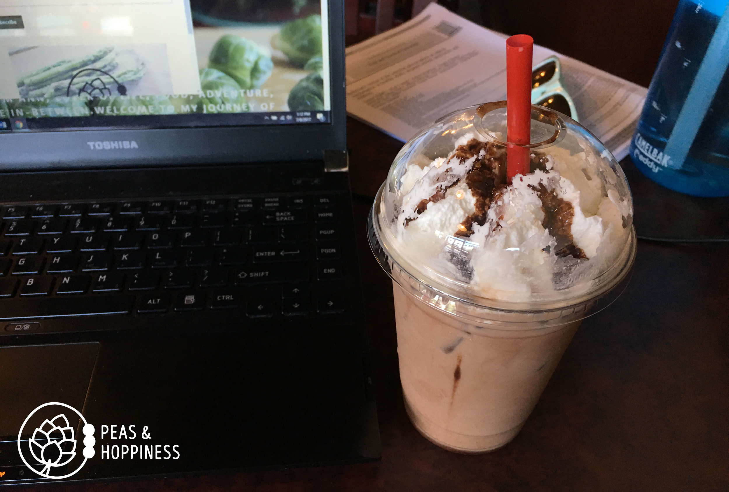 It's sugar-free, but not fat-free. I thoroughly enjoyed replenishing the calories I burned during my morning run with this "Heath Bar" iced coffee. Yum!