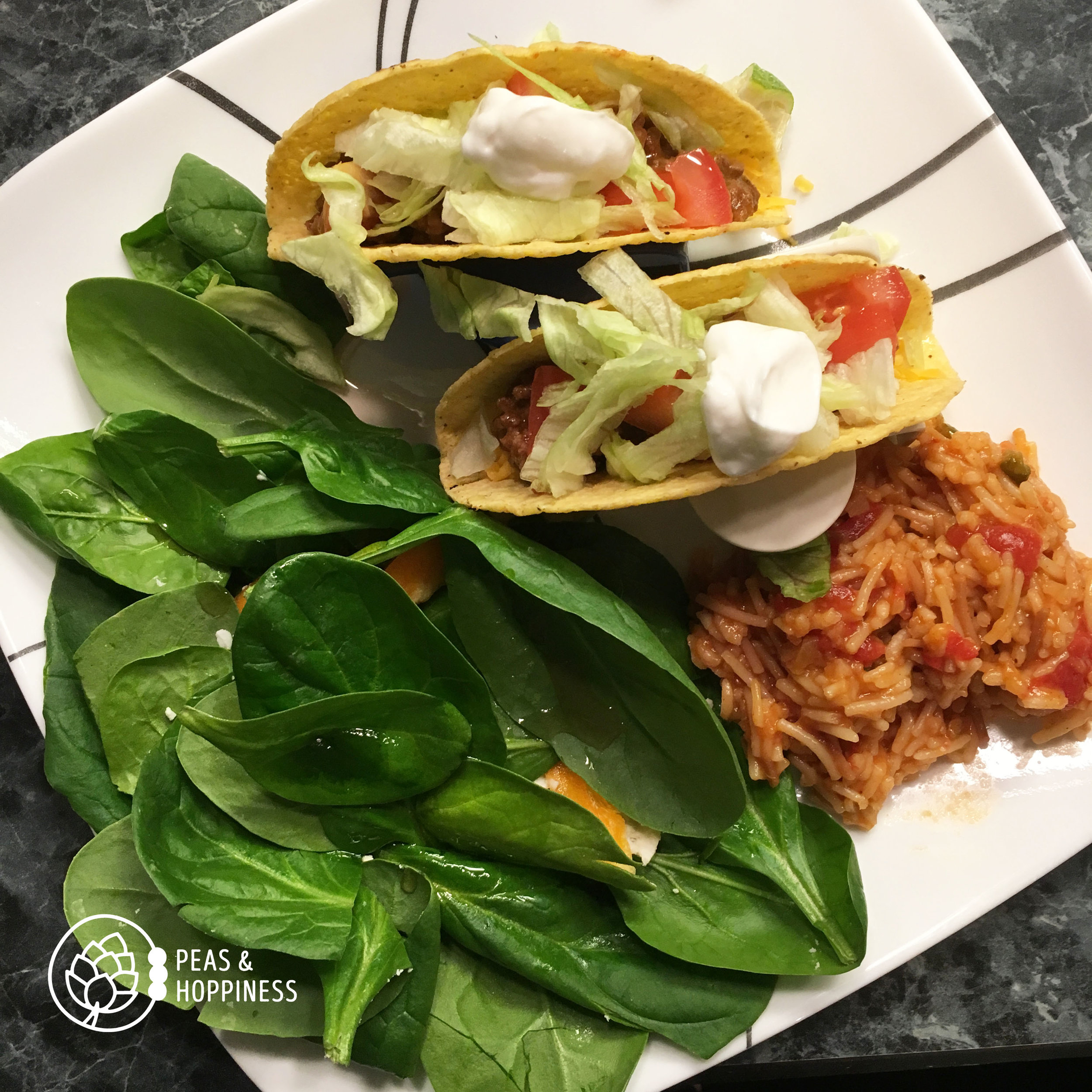 Taco Tuesday with a beautiful spinach salad!