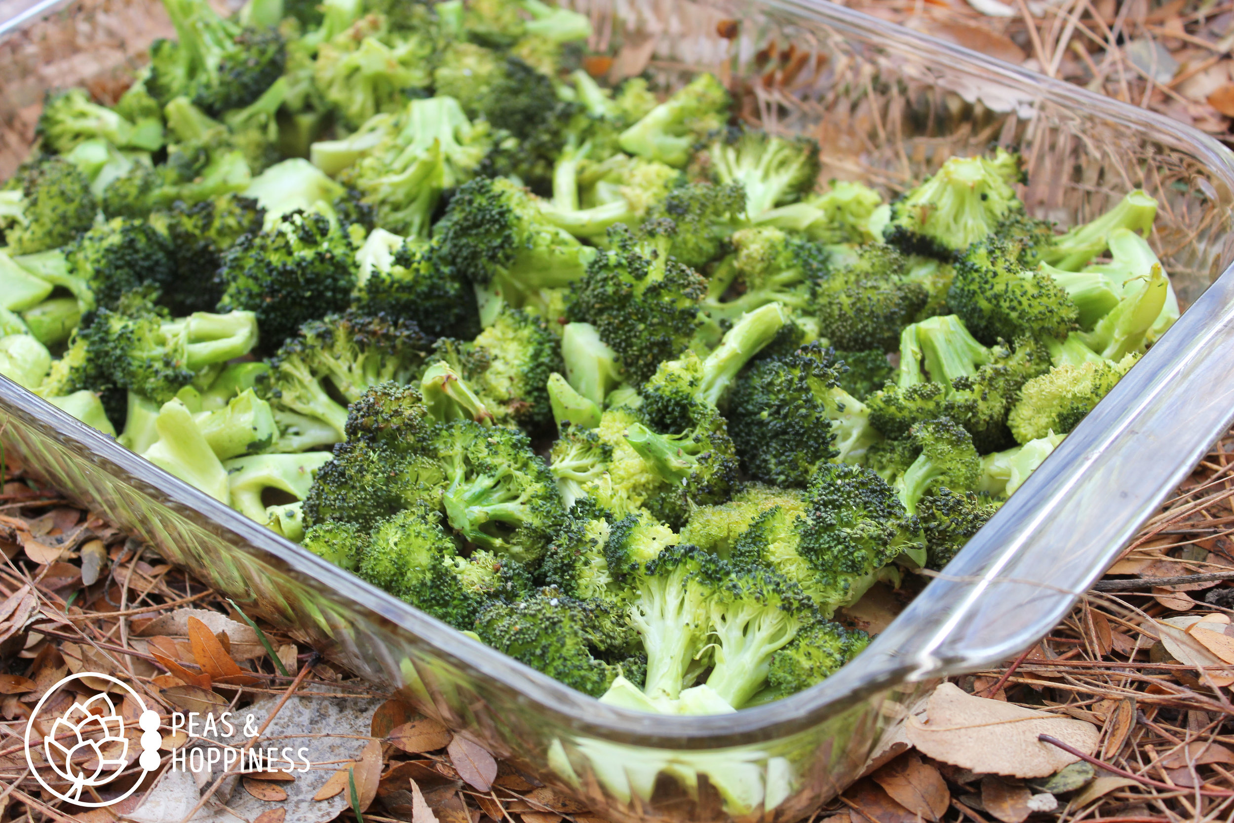 If you look carefully you can see some of the Maillard browning which took place at the tips of these broccoli florets in this Crowd-Pleasing Roasted Broccoli