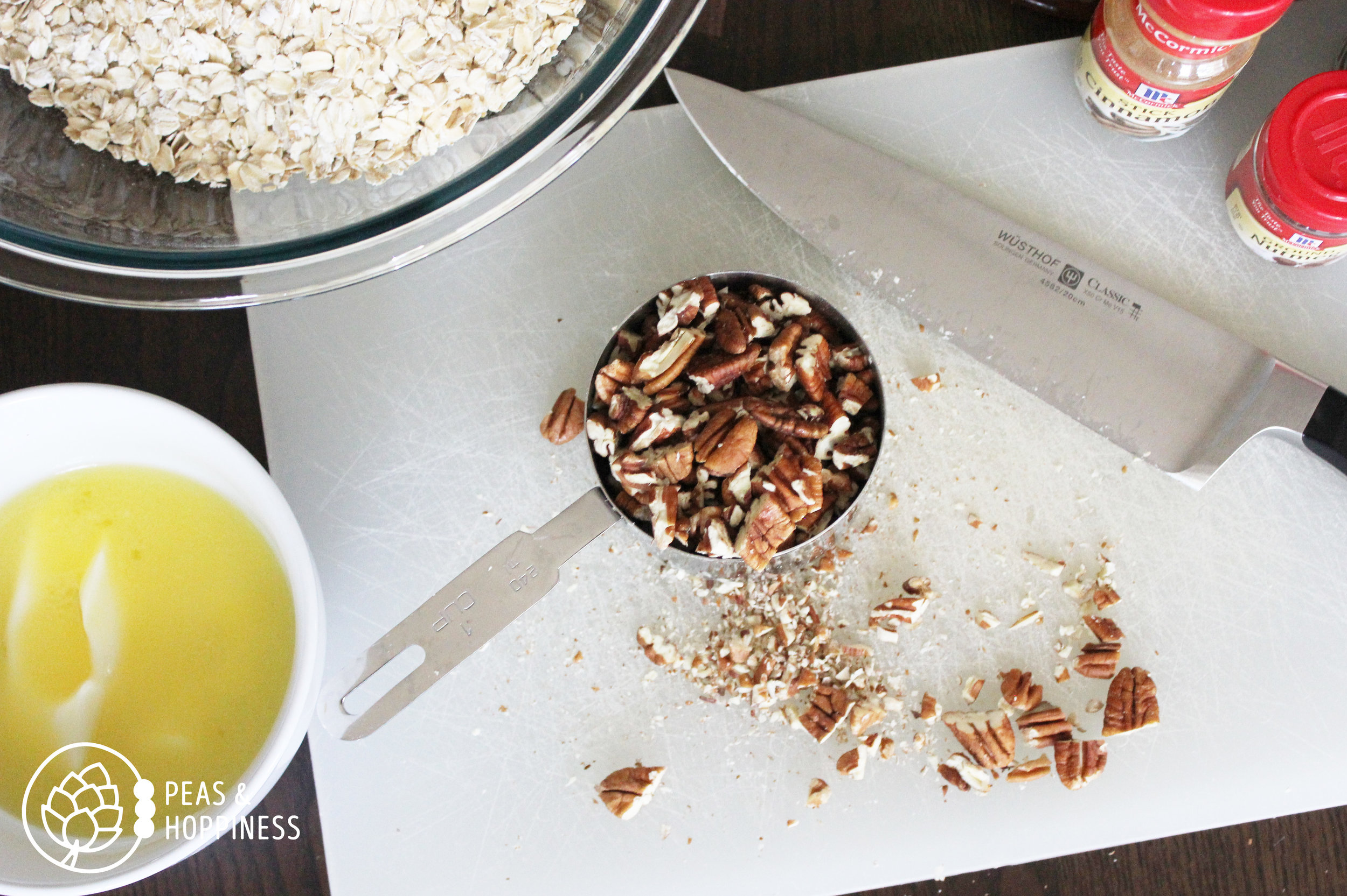 Coarsely chopped pecans