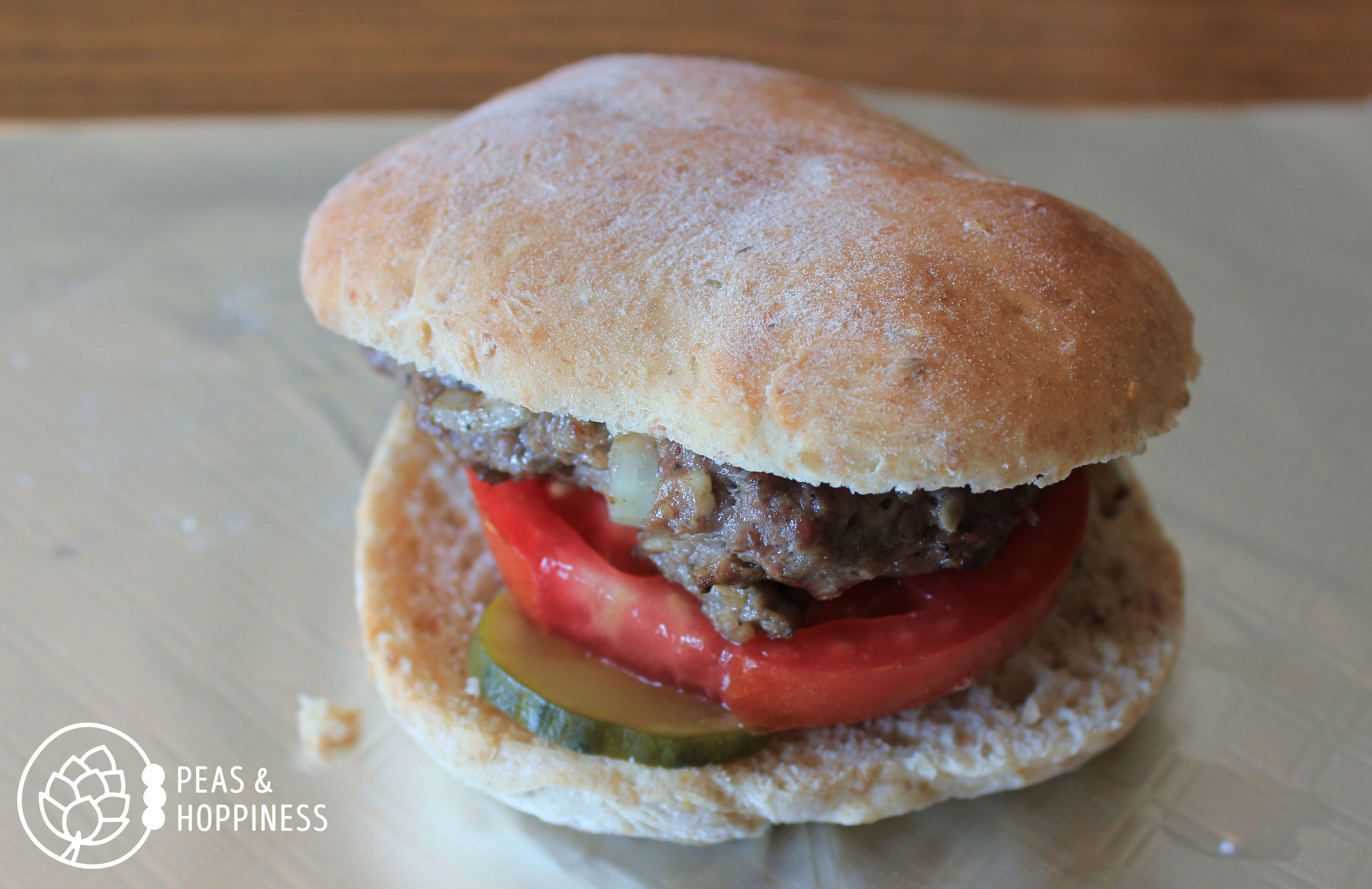 Homemade bun, hand-crafted burger. This is farm life at Scheufler Farms.