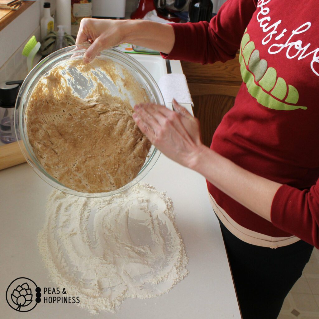 How to Knead Dough: Step 1 - Pour dough onto floured surface