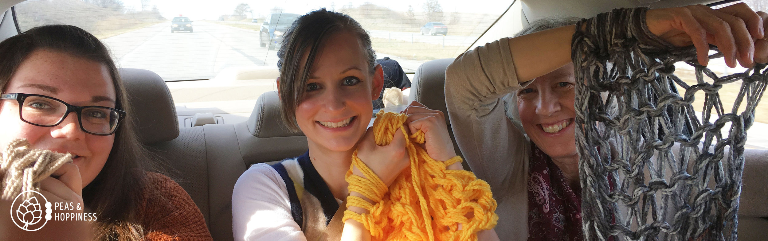 This year I learned to arm knit in the back of a car, taught my brother's amazing girlfriend.