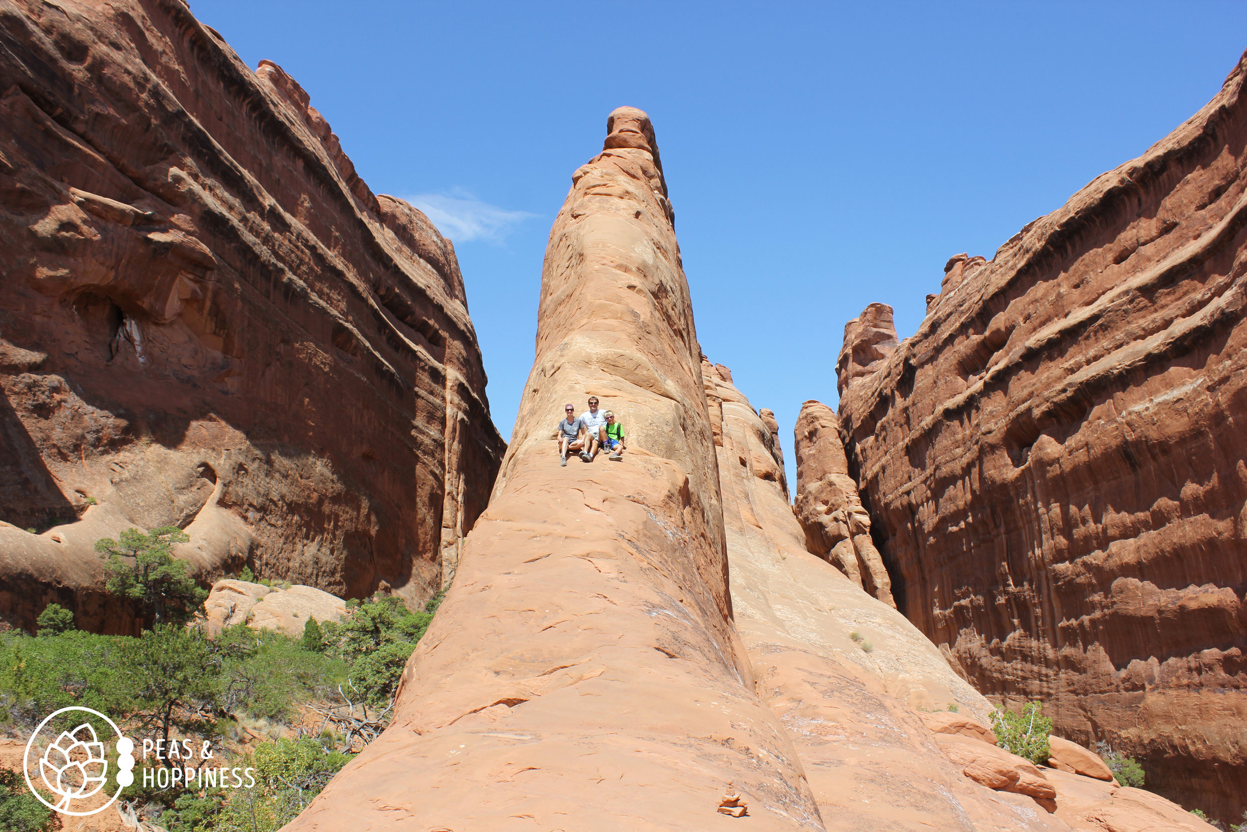 Myself, Pat, and Jonah atop a fin in Arches National Park