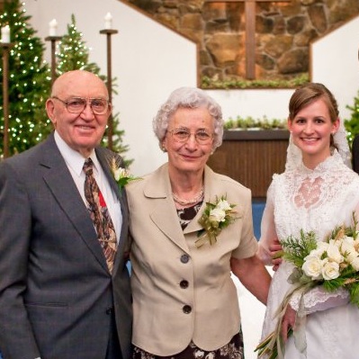 Grandpa &amp; Grandma with me at my wedding