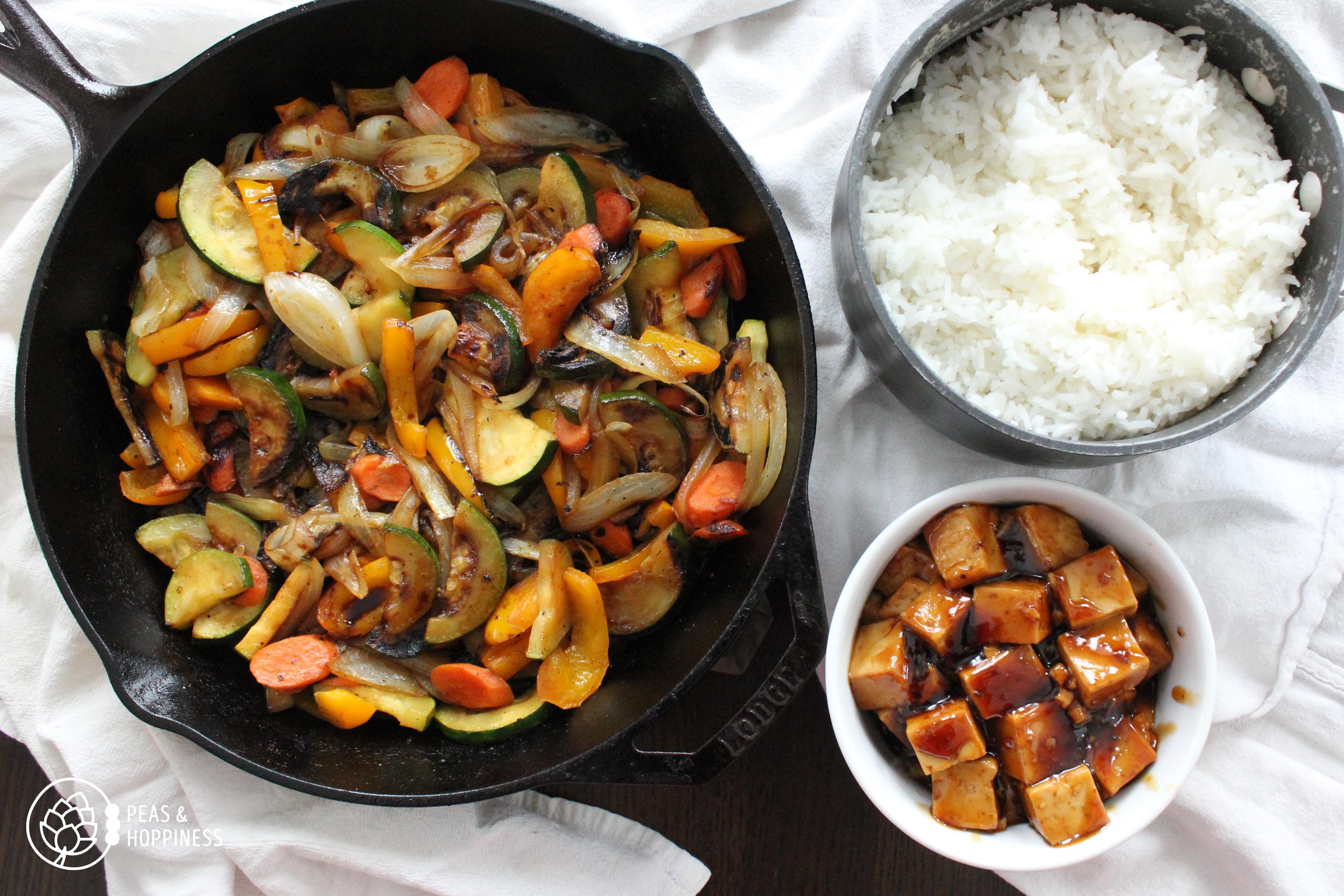 Easy Teriyaki Tofu and Stir-Fry Vegetables