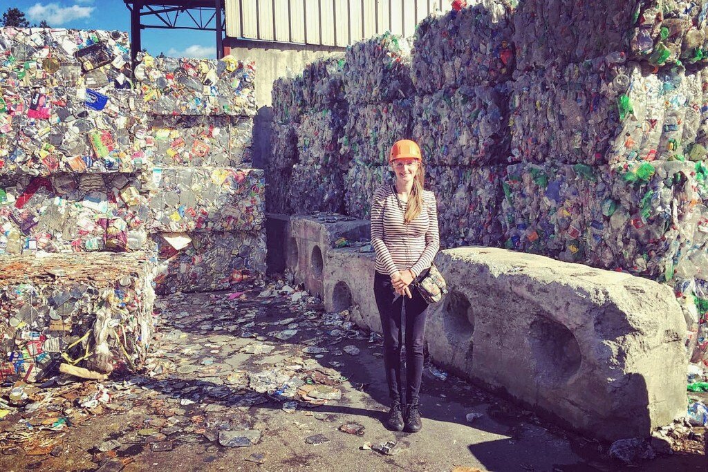 Jessie on a tour of the Athens Clarke County Recycling Facility