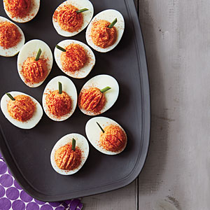 Roasted Red Pepper Deviled Eggs from My Recipes