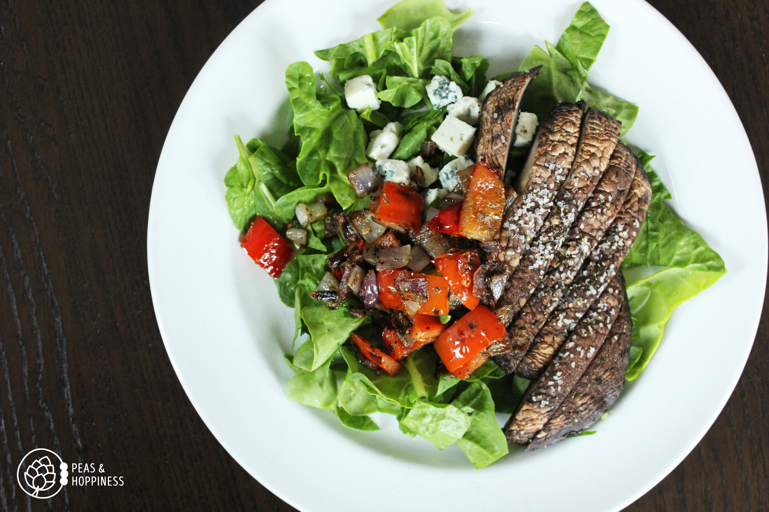 Black &amp; Blue Portobello Salad featured on the Vegetarian Peas &amp; Hoppy Meal Guide