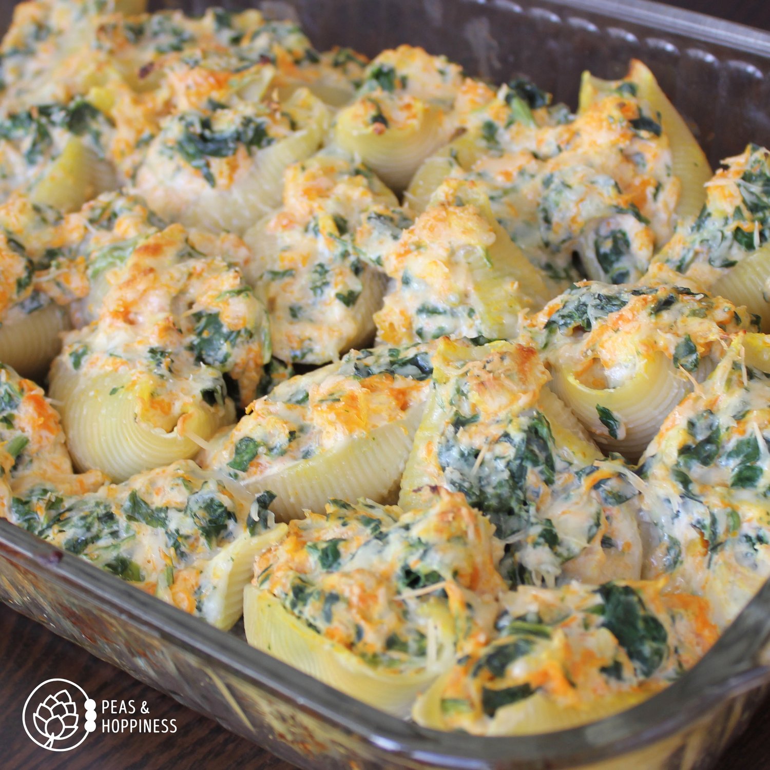 Butternut Squash and Spinach Stuffed Shells - Featured on the Peas & Hoppy Meal Guides customizable meal planning service