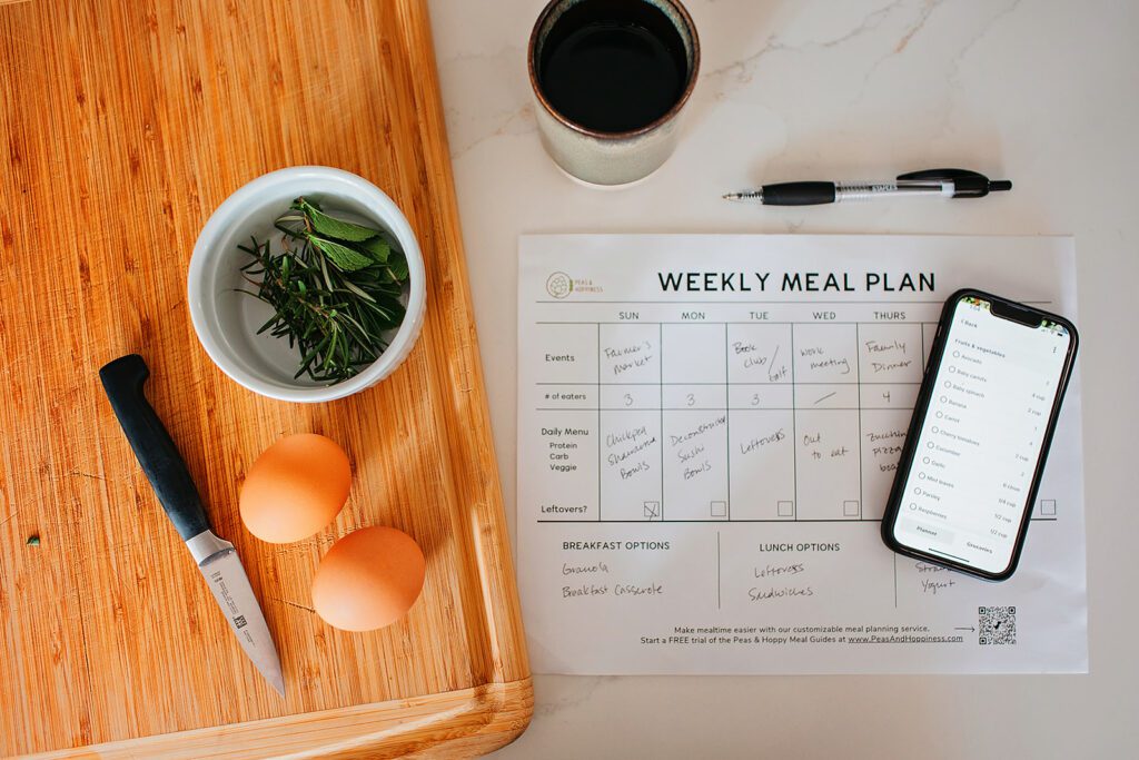 Customizable Meal Planning app by Peas and Hoppiness