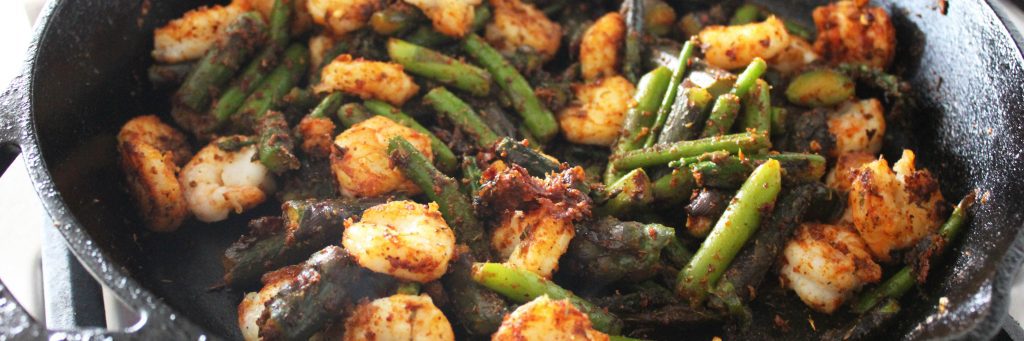 Cooking Cajun Shrimp and Asparagus Pasta 3-1